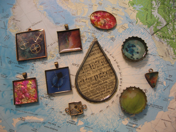 Ice Resin bezel jewelry by Linda Long