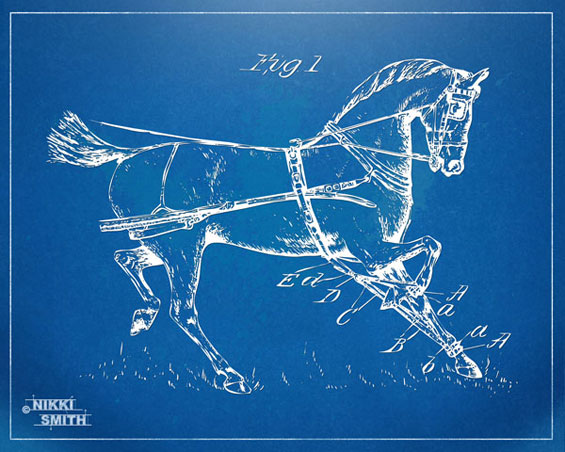 Copyright Nikki Smith - 1900 Horse Patent Artwork (Fine Art Prints Available)