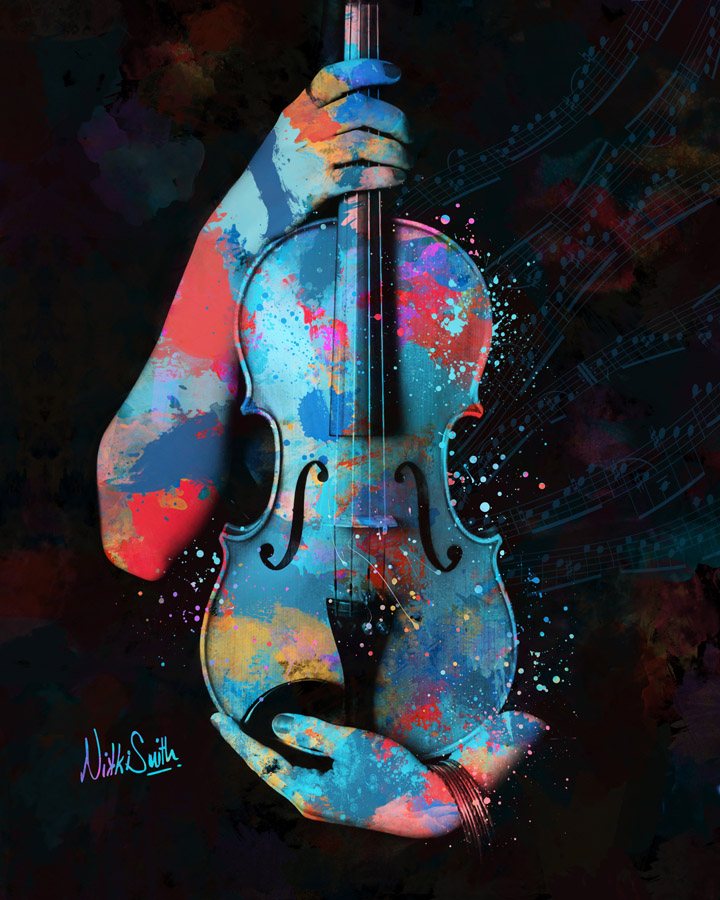 My Violin Whispers Music in the Night by Nikki Smith