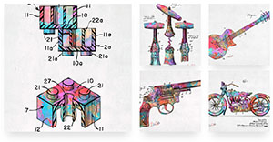Colorful patent artwork collection